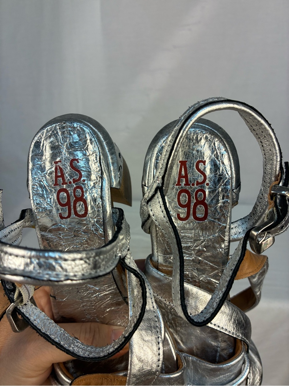 A.S.98 Mack Wrap Sandal in Silver Metallic 6 - Picture 5 of 8